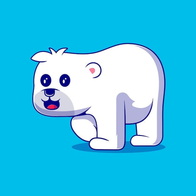 Cute polar bear illustration suitable for mascot sticker and tshirt design