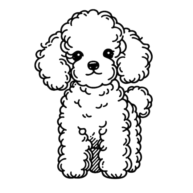 Vector a cute poodle with a big smile on its face