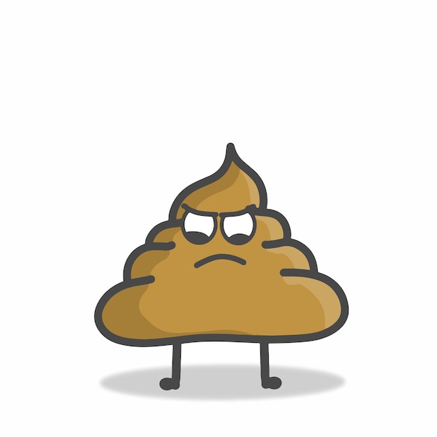 Vector cute poop character flat cartoon vector design template illustration