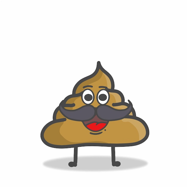 Vector cute poop character flat cartoon vector design template illustration