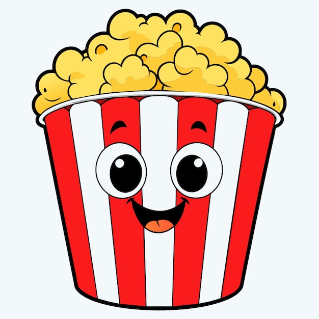 cute pop corn vector illustration cartoon