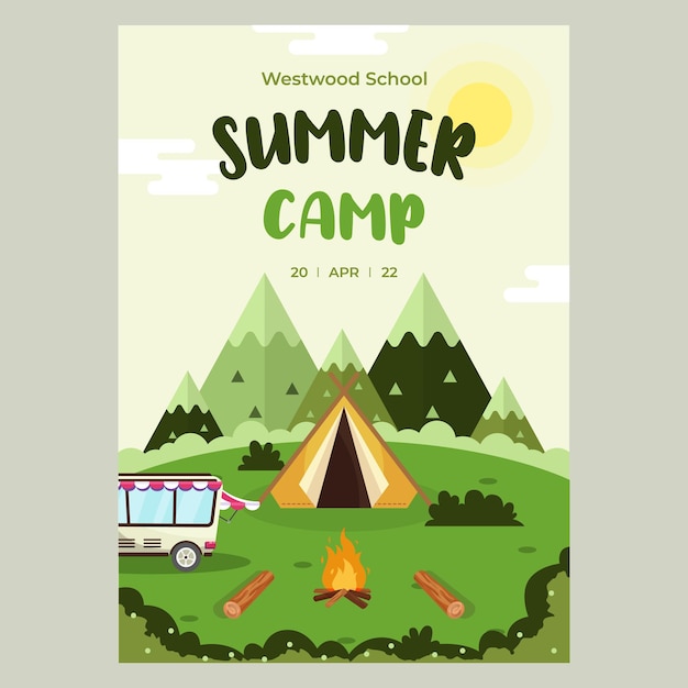 Cute Poster Summer Camp Festival