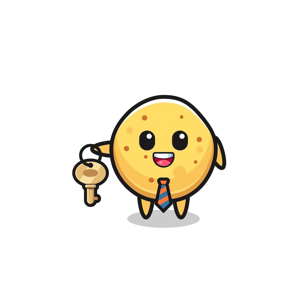 Cute potato chip as a real estate agent mascot