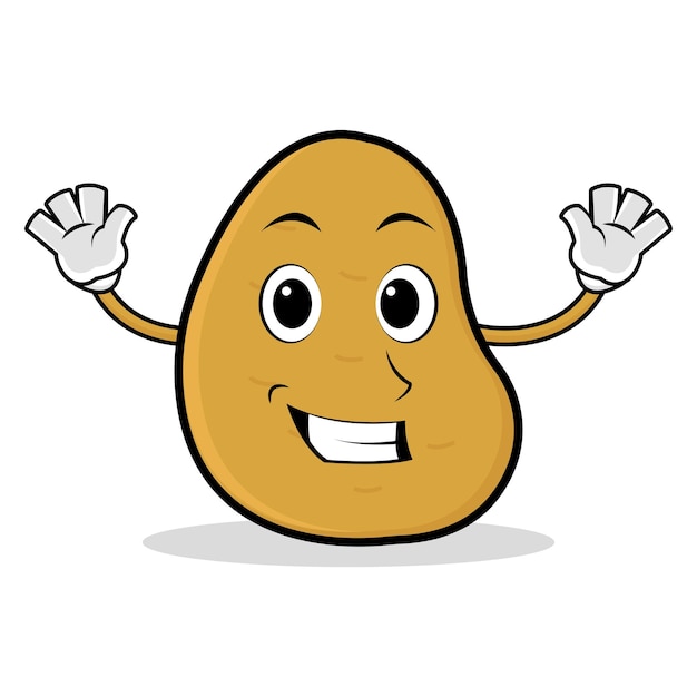 Cute potato mascot cartoon vector illustration