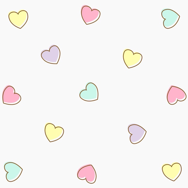 Cute print of colorful hearts