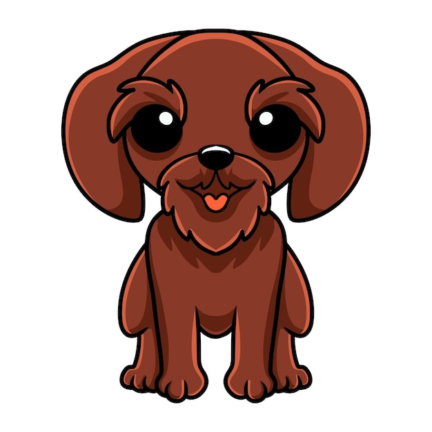 Cute pudelpointer dog cartoon sitting