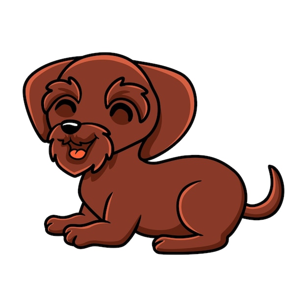 Cute pudelpointer dog cartoon sitting