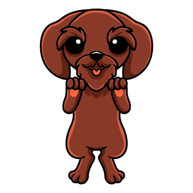 Cute pudelpointer dog cartoon standing