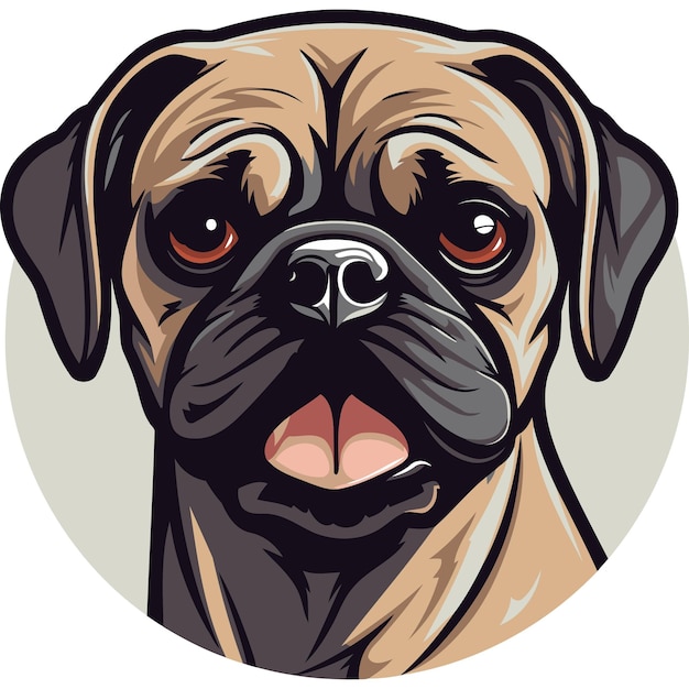 A cute pug with big expressive eyes and a playful expression