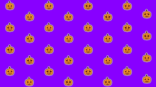 Vector cute pumpkin face halloween jack o lantern background