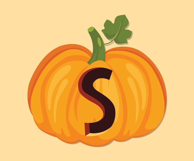 Cute Pumpkin Halloween S Letter Alphabet