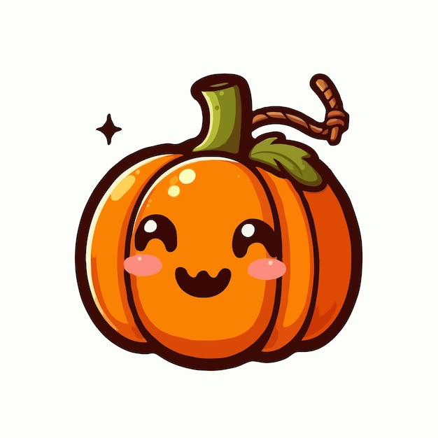 cute pumpkin vector on white background