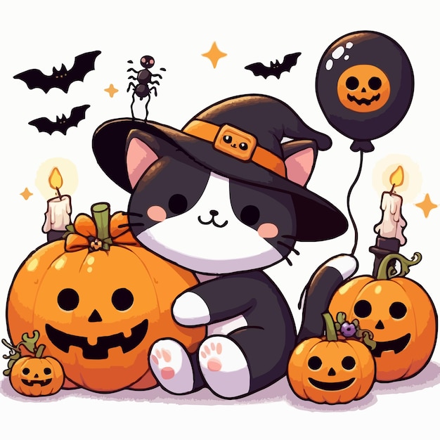 cute pumpkin vector on white background