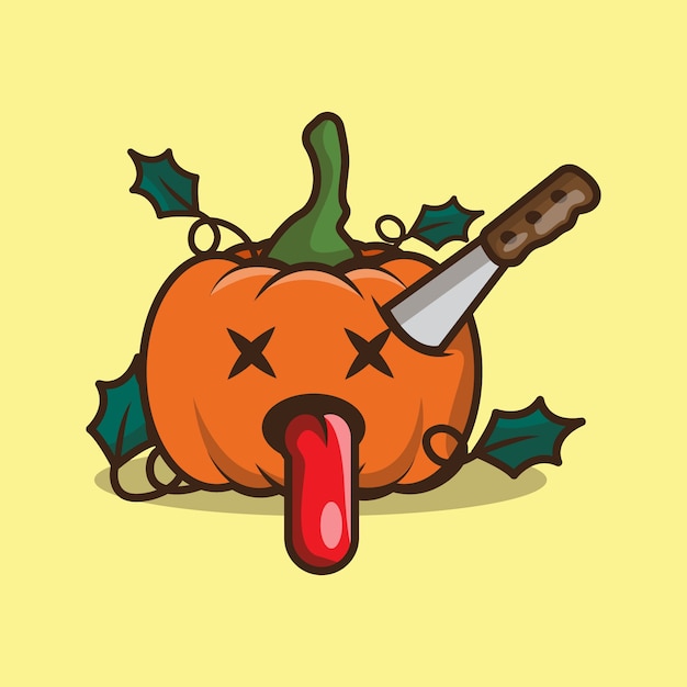 cute pumpkin zombie character