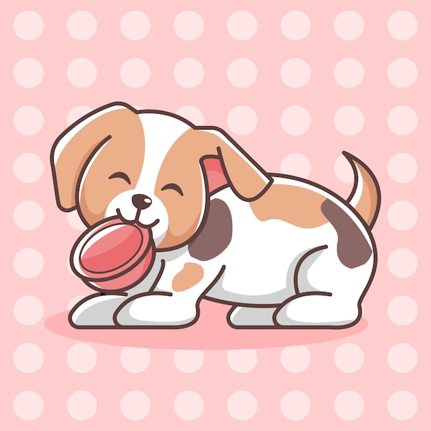 Vector cute puppy cartoon illustration