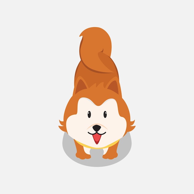 cute puppy cartoon, shiba dog vector