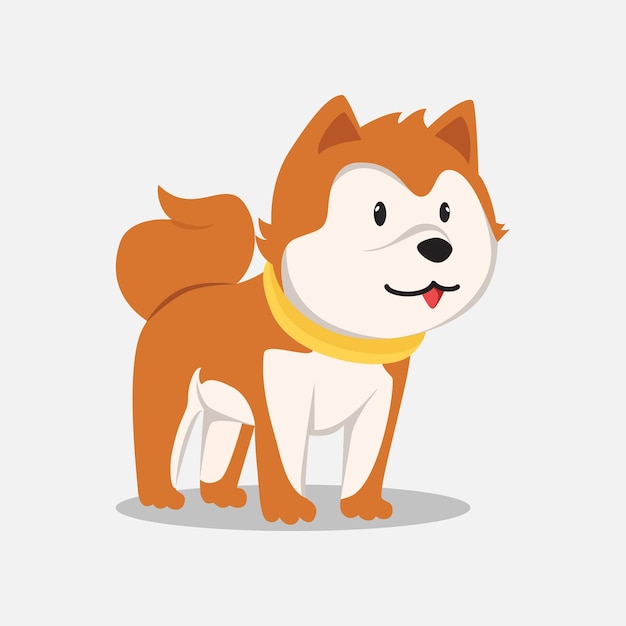 cute puppy cartoon, shiba dog vector