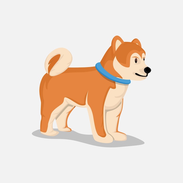 cute puppy cartoon, shiba dog vector