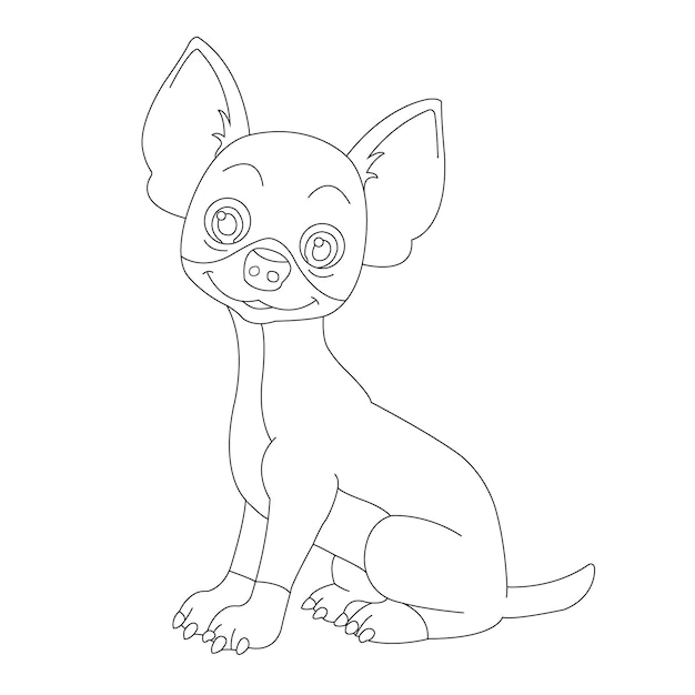 Cute puppy dog outline coloring page for kids animal coloring page