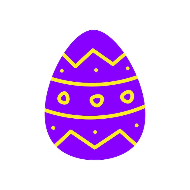 Cute Purple Easter Egg Minimalist Flat Vector Illustration