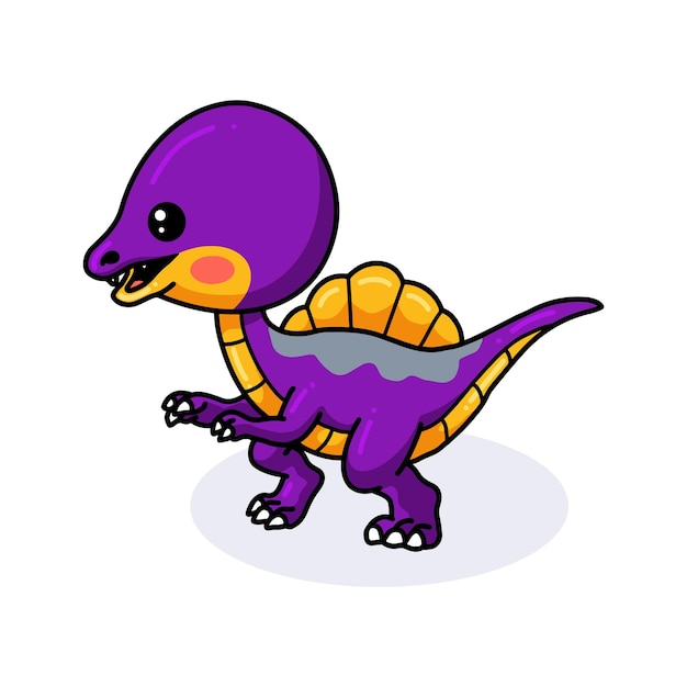 Cute purple little dinosaur cartoon