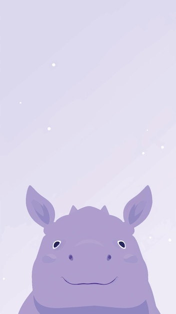 Vector cute purple rhino illustration