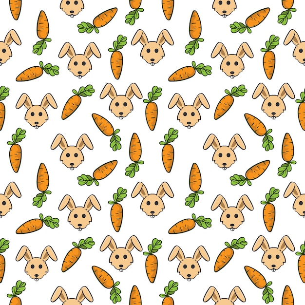 cute rabbit and carrot pattern