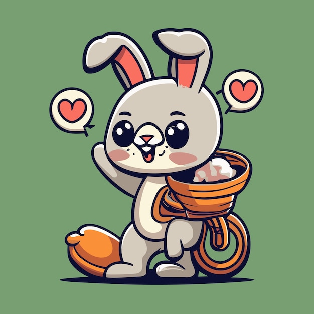 cute rabbit cartoon vector