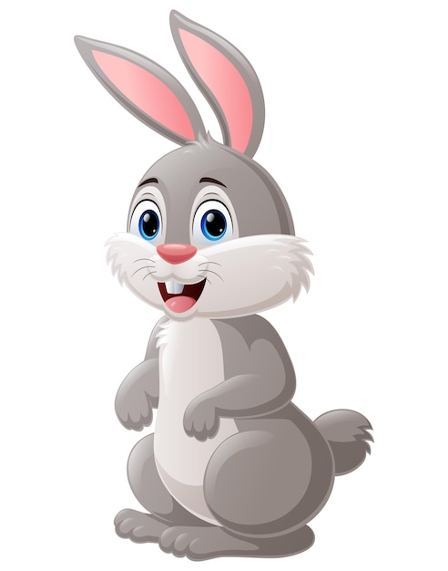 Cute rabbit cartoon on white background