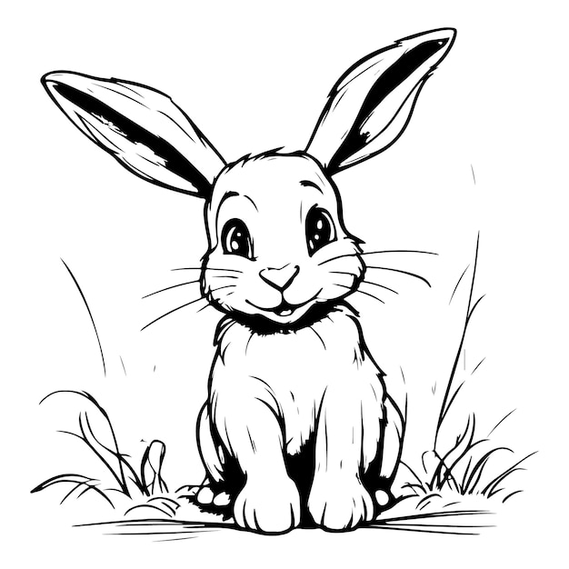 cute rabbit for coloring book