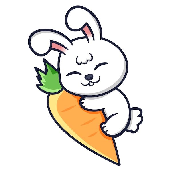 cute rabbit design with carrot