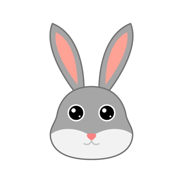 Cute Rabbit face isolated on white background