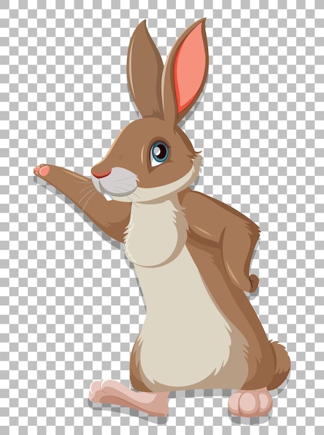 Cute rabbit on grid background