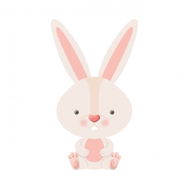 Cute rabbit isolated icon