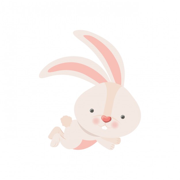 Cute rabbit isolated icon