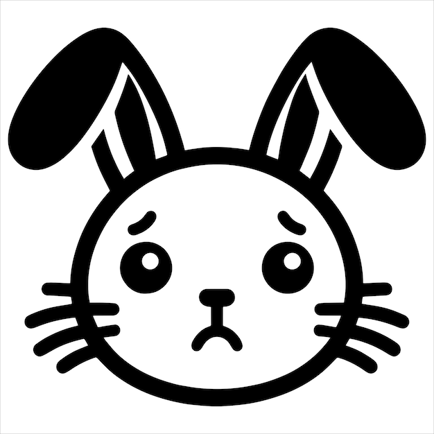 Cute Rabbit Sad Face Svg