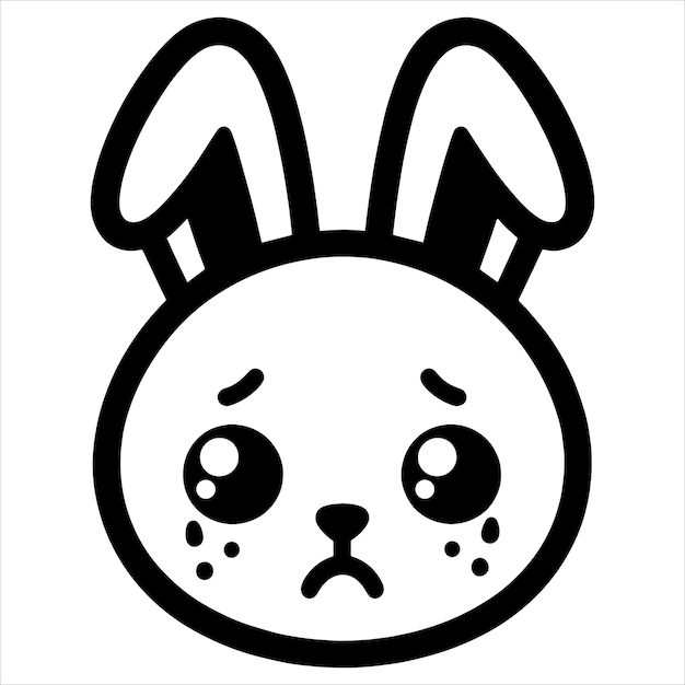 Cute Rabbit Sad Face Svg