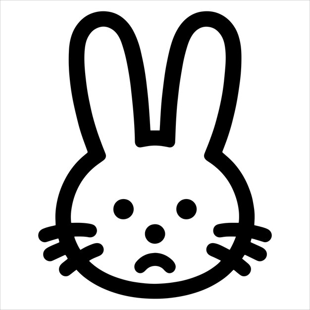 Vector cute rabbit sad face svg