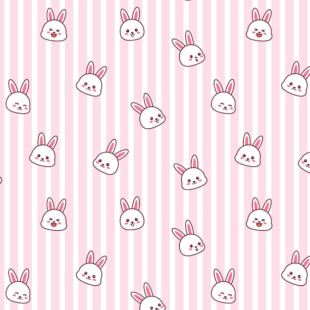 Cute rabbit seamless pattern design illustration animal background