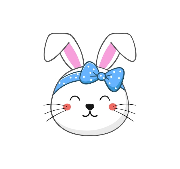 Cute rabbit Symbol of Easter Little bunny in hand drawn style Vector illustration