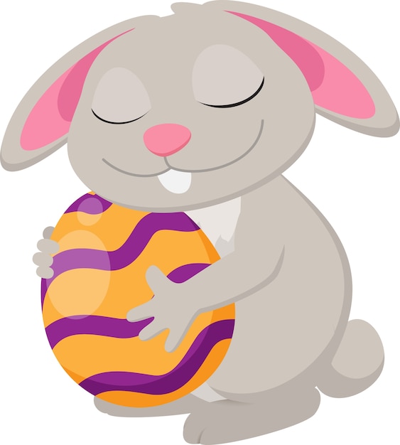 Cute rabbit with Easter egg