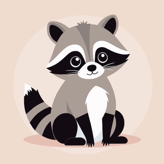 Cute raccoon cartoon illustration