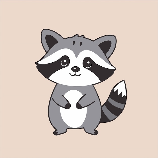 Cute Raccoon for children book vector illustration