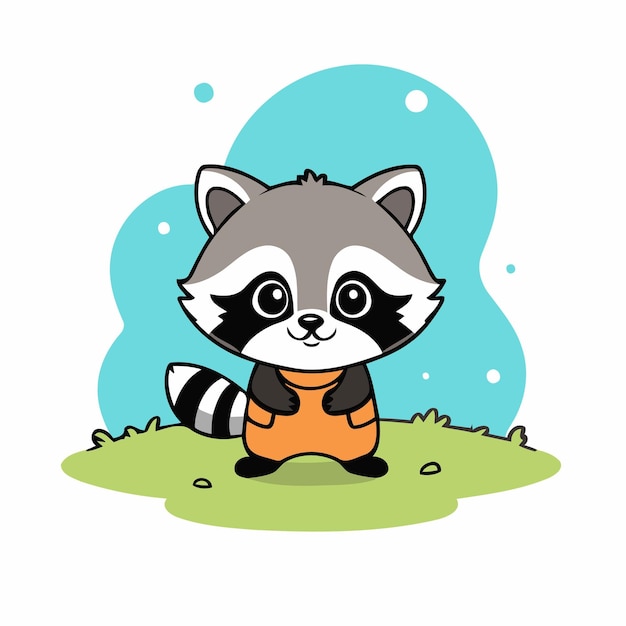 Vector cute raccoon for children book vector illustration