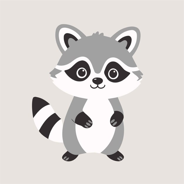 Vector cute raccoon vector illustration of a for toddlers books