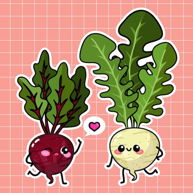 Cute Radish Vector Illustration