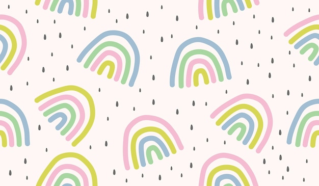 Vector cute rainbow pattern background vector design