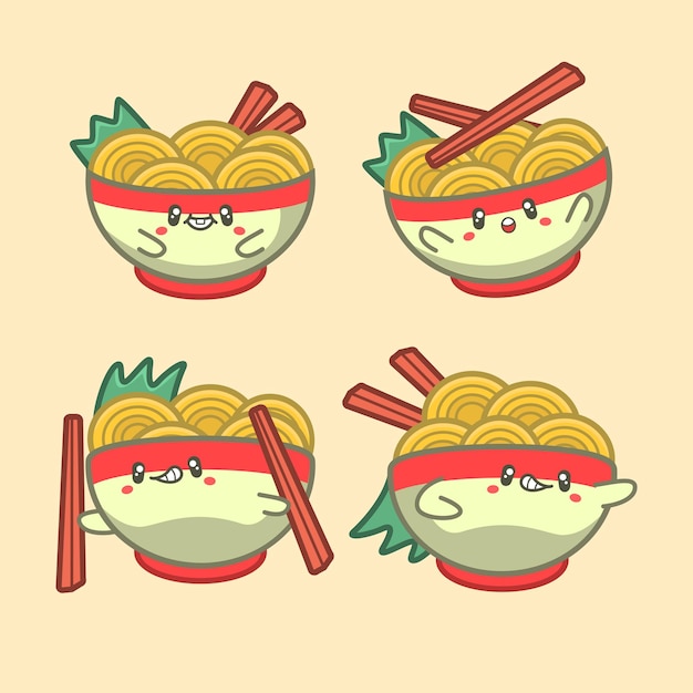 Cute Ramen Cartoon Character