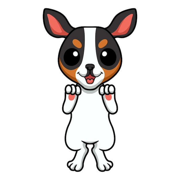 Cute rat terrier dog cartoon standing