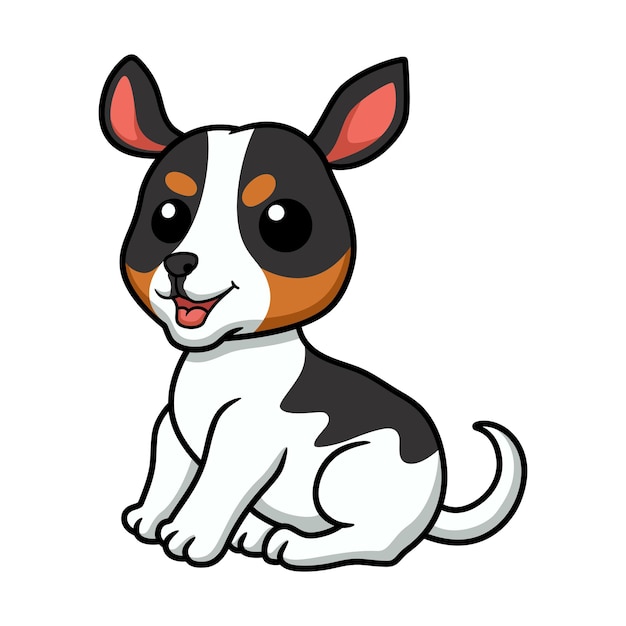 Cute rat terrier dog cartoon